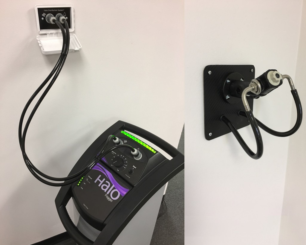 For spaces that are treated frequently and in environments with multiple separate rooms, the HaloPortal is a permanently installed solution that offers great advantages in safety, speed and repeatable efficacy.